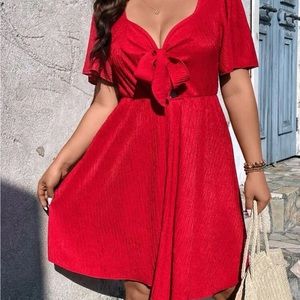 Red cut out front dress